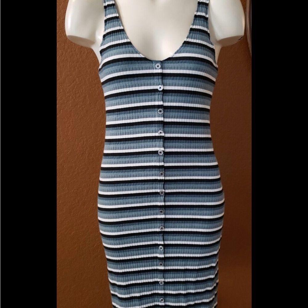 Striped Blue and White Women's Dress